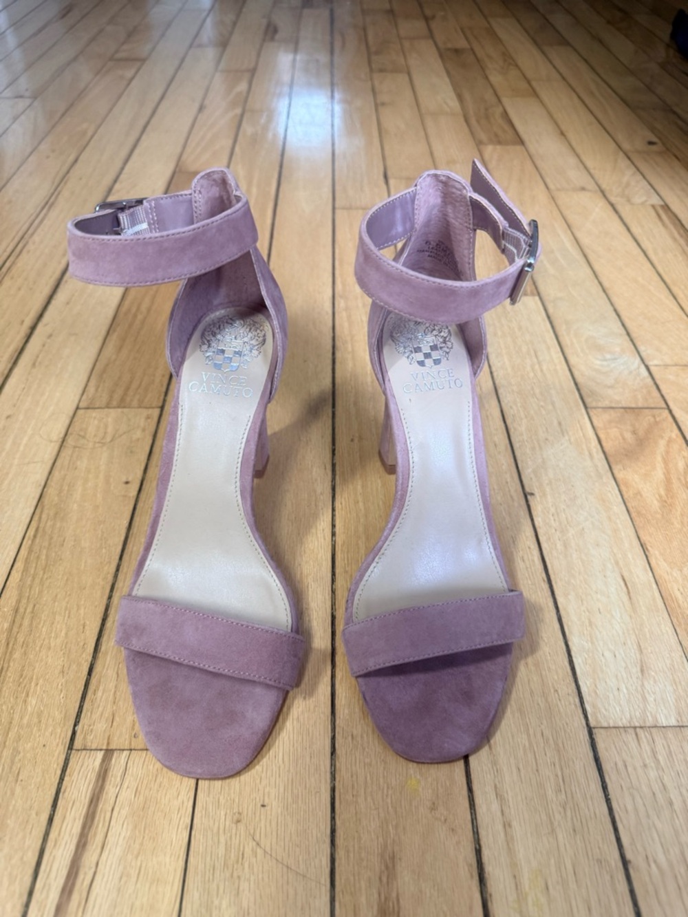Vince Camuto Dusty Rose Suede Ankle-Strap Heels